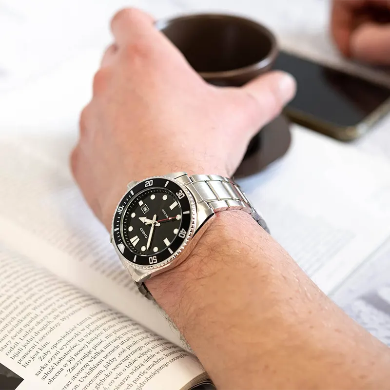 Casio Japan Duro Diver's 200M Black Dial Quartz Men's Watch- MDV-107D-1A1